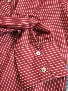 Red Striped Button-Up Shirt