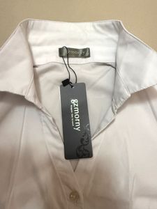 Classic White V-neck Shirt with Tag