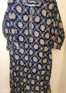 Silk Floral Print Kurti XL