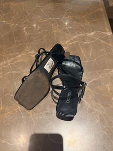 Chic Black Strappy Heeled Sandals