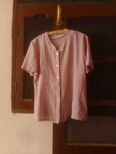 Chic Checked Button-Up Blouse