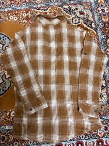 Brown Plaid Long Sleeve Shirt