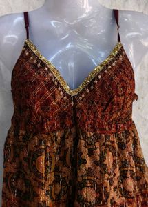 11410. Bohemian Print Spaghetti Strap Top