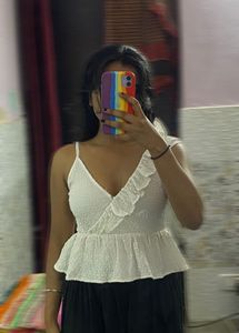 White Ruffle Top