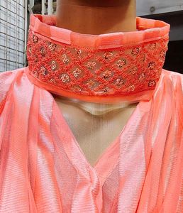 Stylish Coral Puff Sleeve Wrap Top