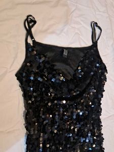 Black Sequin long Top