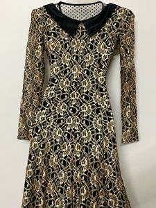 Pintresty Elegant Gold Lace Gown