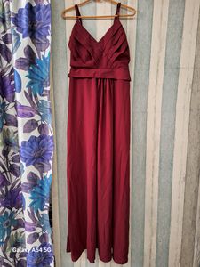 Elegant Red Full-Length One Piece