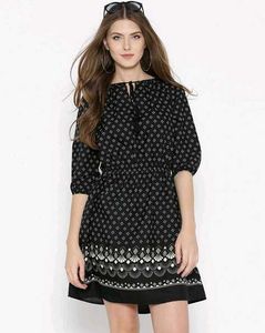 Black Print Mini Dress