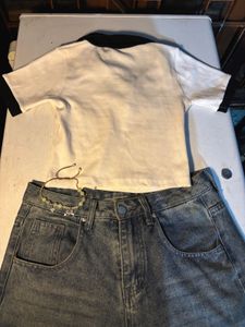 Retro White Collared Top