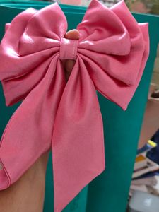Triple Layer Pink Satin Hair Bow