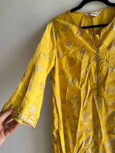 Brand new Yellow Printed Kurta