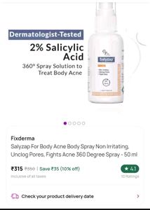 Fix Derma Salyzap Body Acne Spray