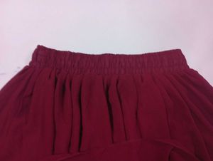 Maroon Pleated Skirt