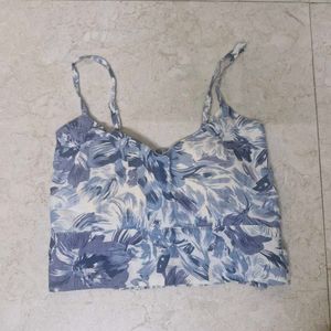 Floral Cami Crop Top + shirt combo