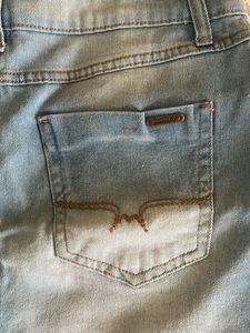 Light Wash Denim Mini Skirt