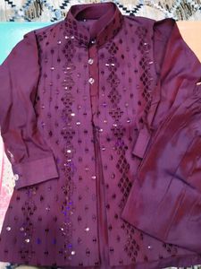 Men's Sequined Kurta Set 3pc