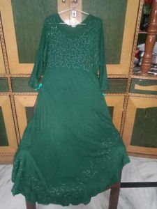 Emerald Green Embellished Gown/ dress /long kurti