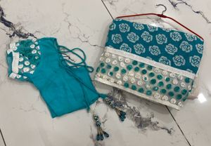 Stunning Teal saare with blouse
