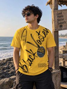 Men's Yellow Graphic T-Shirt