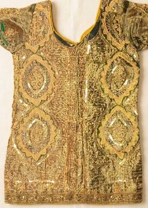 Elegant Golden Hand-Embroidered Kurti with Intrica
