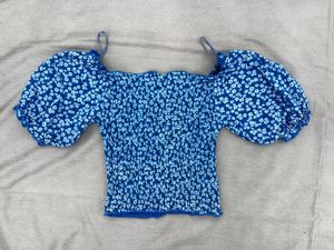 Blue Puff sleeve Cottagecore Pinterest Croptop