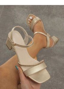 New Sparkling Strappy Block Heels