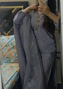 Elegant lavenderKurta Set with Embellished Necklin