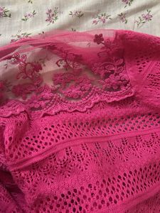 Pink Lace Cardigan