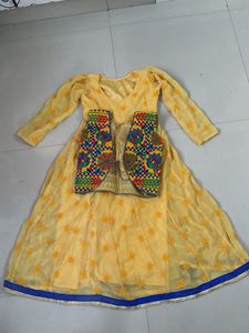 Yellow Embroidered Lehenga Choli Set