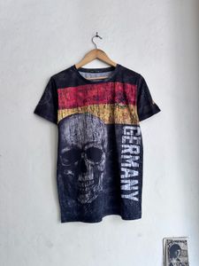 Men's Skull & Germany Flag Graphic T-Shirt