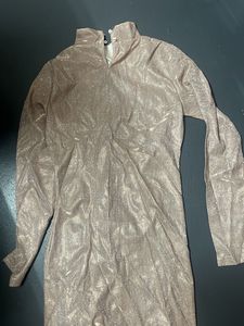 golden shimmer party dress