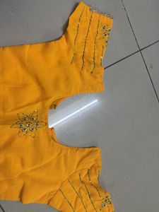 Vibrant Yellow Embroidered Saree