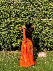 Vibrant Orange ethnic skirt