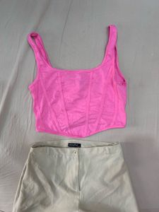 Shein Hot Pink Corset Top