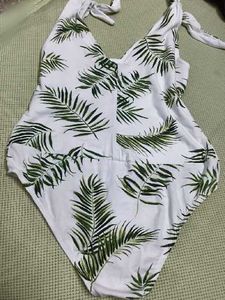 Tropical Palm Print One Piece Swimsuit