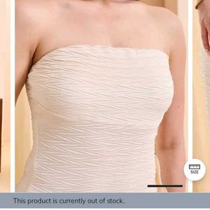 XS size elegant Strapless White Maxi Dress