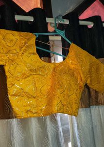 Vibrant Yellow Silk Jacquard Chaniya Choli Set | D