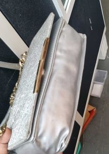 Sparkly Silver Chain Clutch Bag