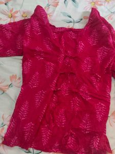 Dark Pink corset back Kurti
