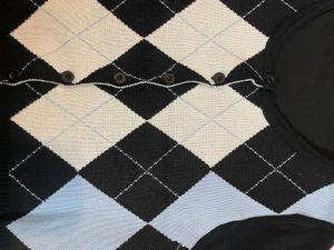 cottagecore argyle knit cardigan