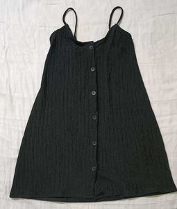 Casual Black Button-Down Dress
