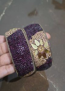 Purple & Gold Bangle Set