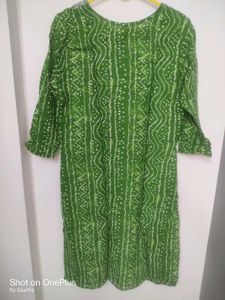 Green Bandhani Print Kurta with Pant and dupatta