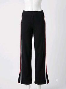 Black Track Pants with Side Stripes