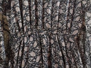 Elegant Black &amp; White Printed Gown