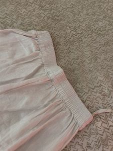 Linen Palazzo Pants with Lace Trim