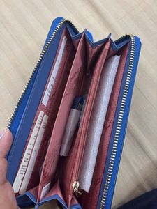 Shiny Blue Snake Print Wallet