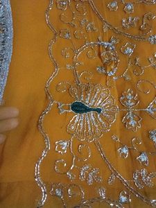 hand work heavy darbari saree with blouse