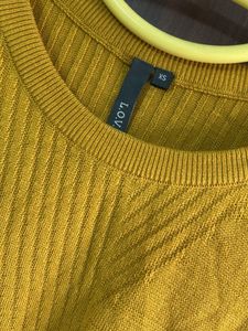 Mustard Yellow Ribbed Knit Top